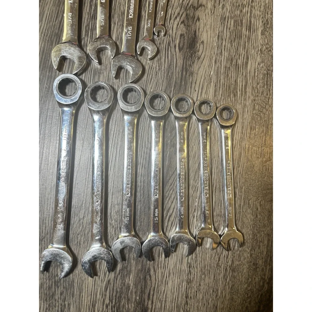 GearWrench 12 Pc Ratcheting Wrench Set Combination Metric